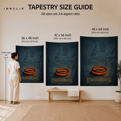 The Lord of the Rings Middle-earth Map Wall Tapestry – One Ring Fantasy Wall Hanging
