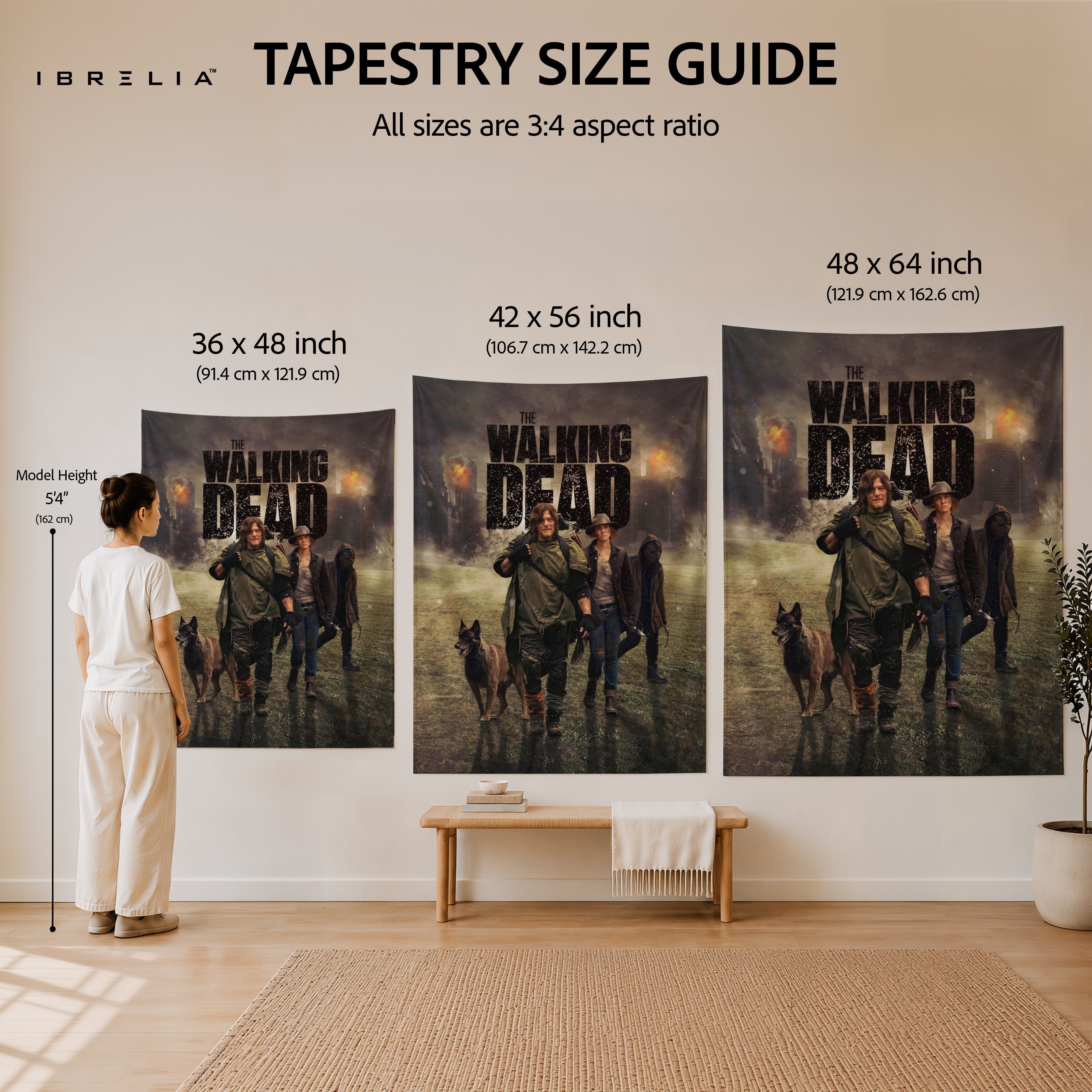 The Walking Dead Survivor Poster Wall Tapestry | Premium Heavyweight Jute Fabric Wall Hanging
