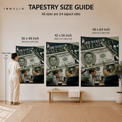 The Wolf of Wall Street Money Collage Wall Tapestry – Luxury Finance Movie Inspired Wall Hanging