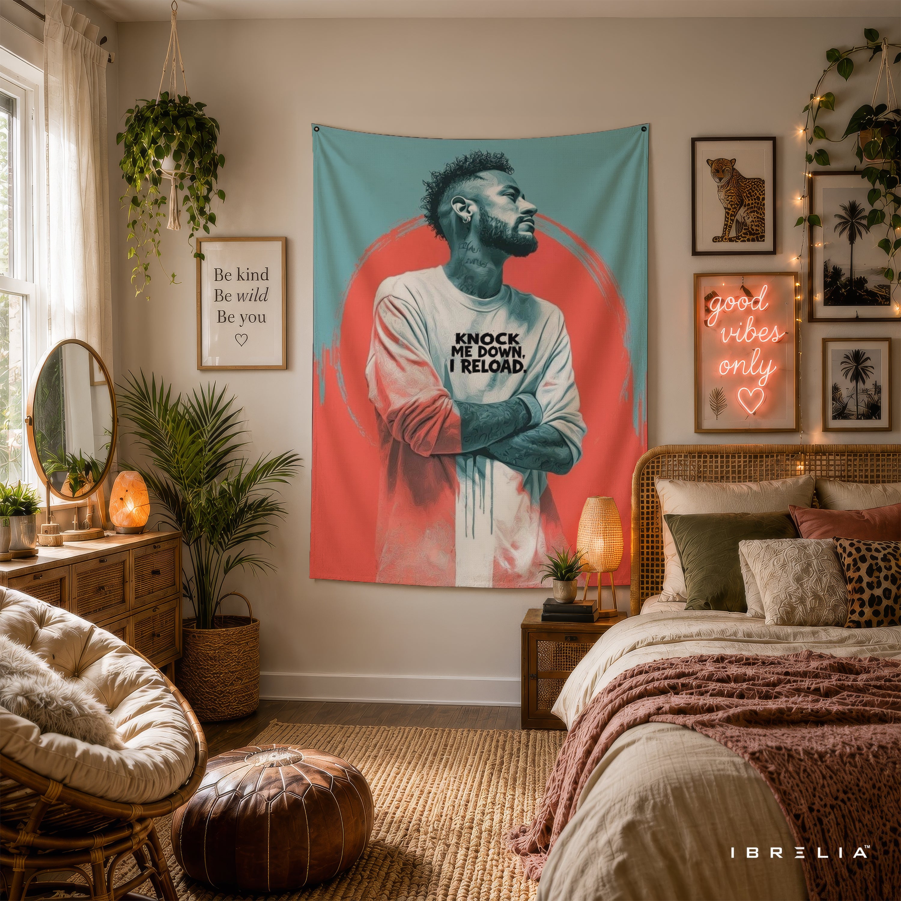 Neymar Knock Me Down Reload Wall Tapestry | Premium Heavyweight Jute Fabric Wall Hanging