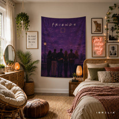 Friends TV Show Skyline Wall Tapestry – Purple Friends Forever Wall Hanging