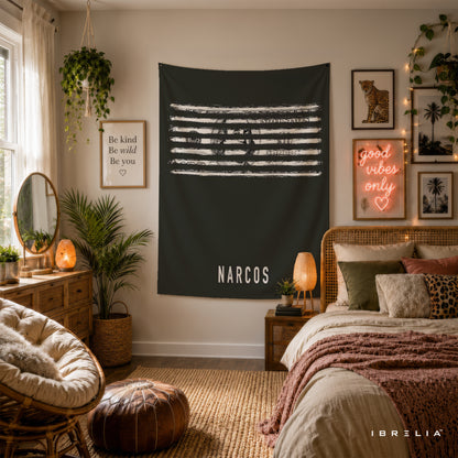 Narcos Dollar Bill Minimalist Wall Tapestry | Premium Heavyweight Jute Fabric Wall Hanging