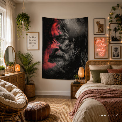 Daryl Dixon The Walking Dead Wall Tapestry | Premium Heavyweight Jute Fabric Wall Hanging