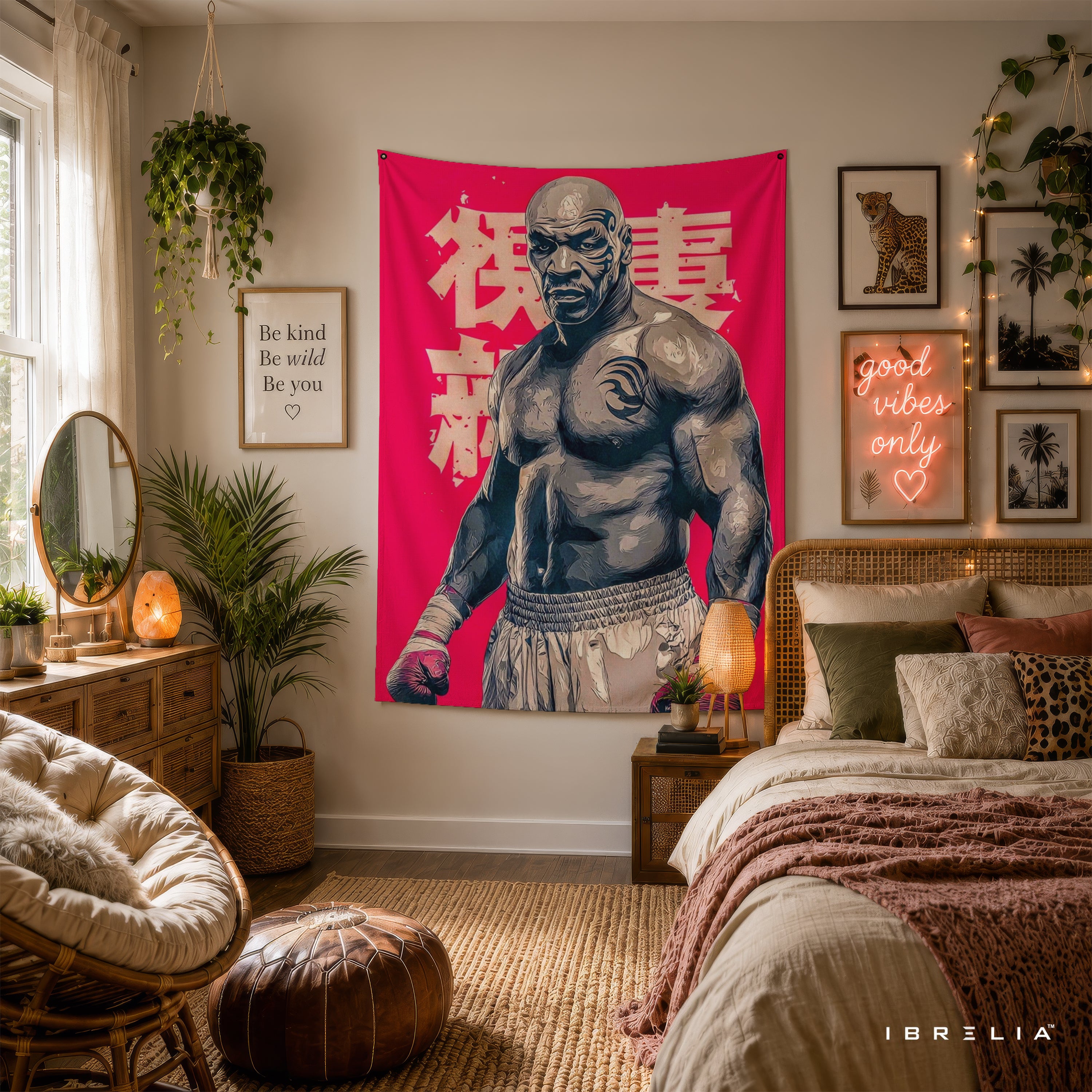Mike Tyson Pop Art Wall Tapestry | Premium Heavyweight Jute Fabric Wall Hanging