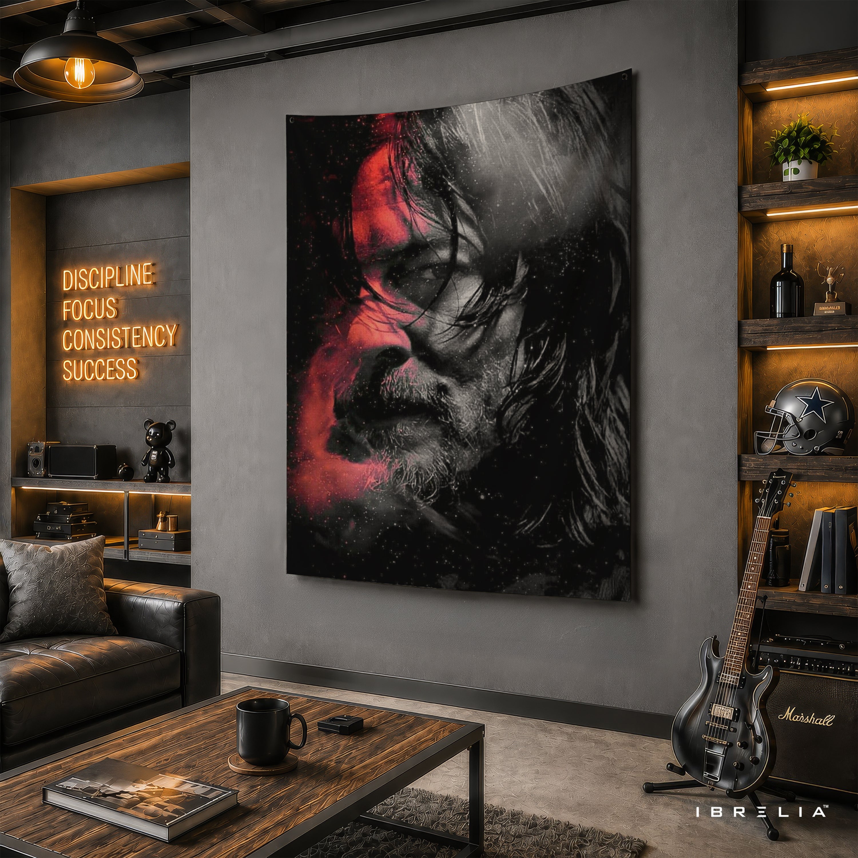 Daryl Dixon The Walking Dead Wall Tapestry | Premium Heavyweight Jute Fabric Wall Hanging