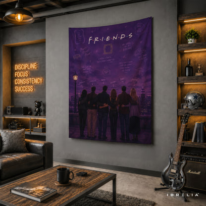 Friends TV Show Skyline Wall Tapestry – Purple Friends Forever Wall Hanging