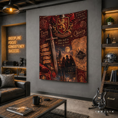 Harry Potter Gryffindor House Wall Tapestry – Premium Fantasy Wall Hanging & Home Decor in Pakistan