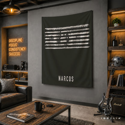 Narcos Dollar Bill Minimalist Wall Tapestry | Premium Heavyweight Jute Fabric Wall Hanging