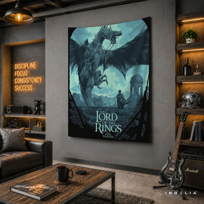 The Lord of the Rings Fell Beast & Nazgûl Wall Tapestry – The Two Towers Fantasy Wall Hanging