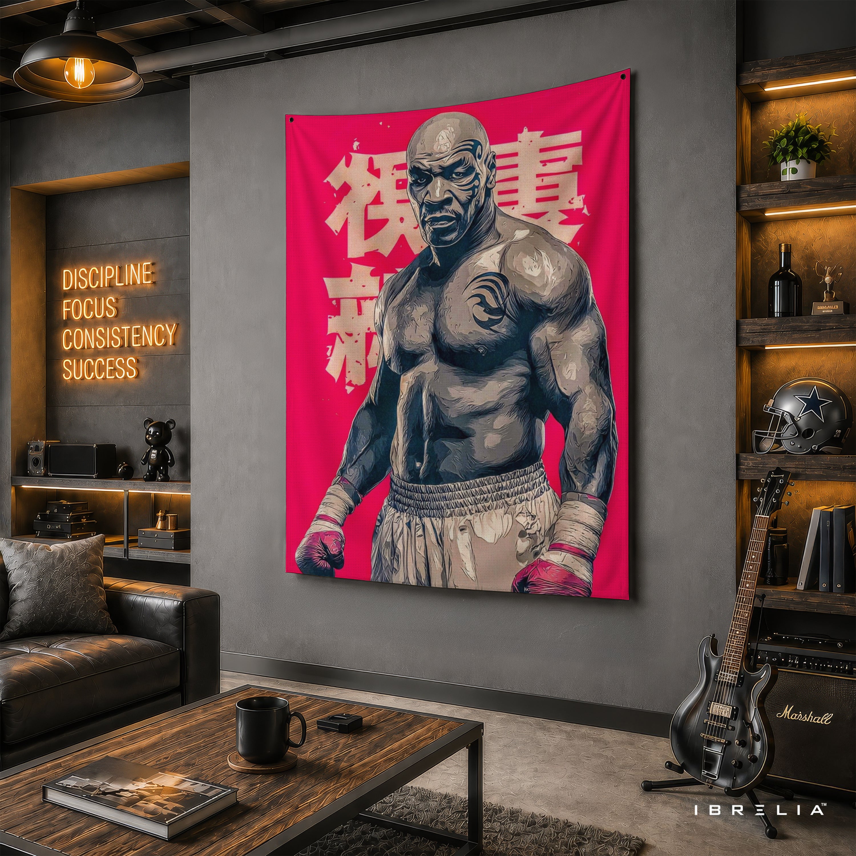 Mike Tyson Pop Art Wall Tapestry | Premium Heavyweight Jute Fabric Wall Hanging