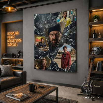 Breaking Bad Shattered Legacy Wall Tapestry – Walter White Character Collage