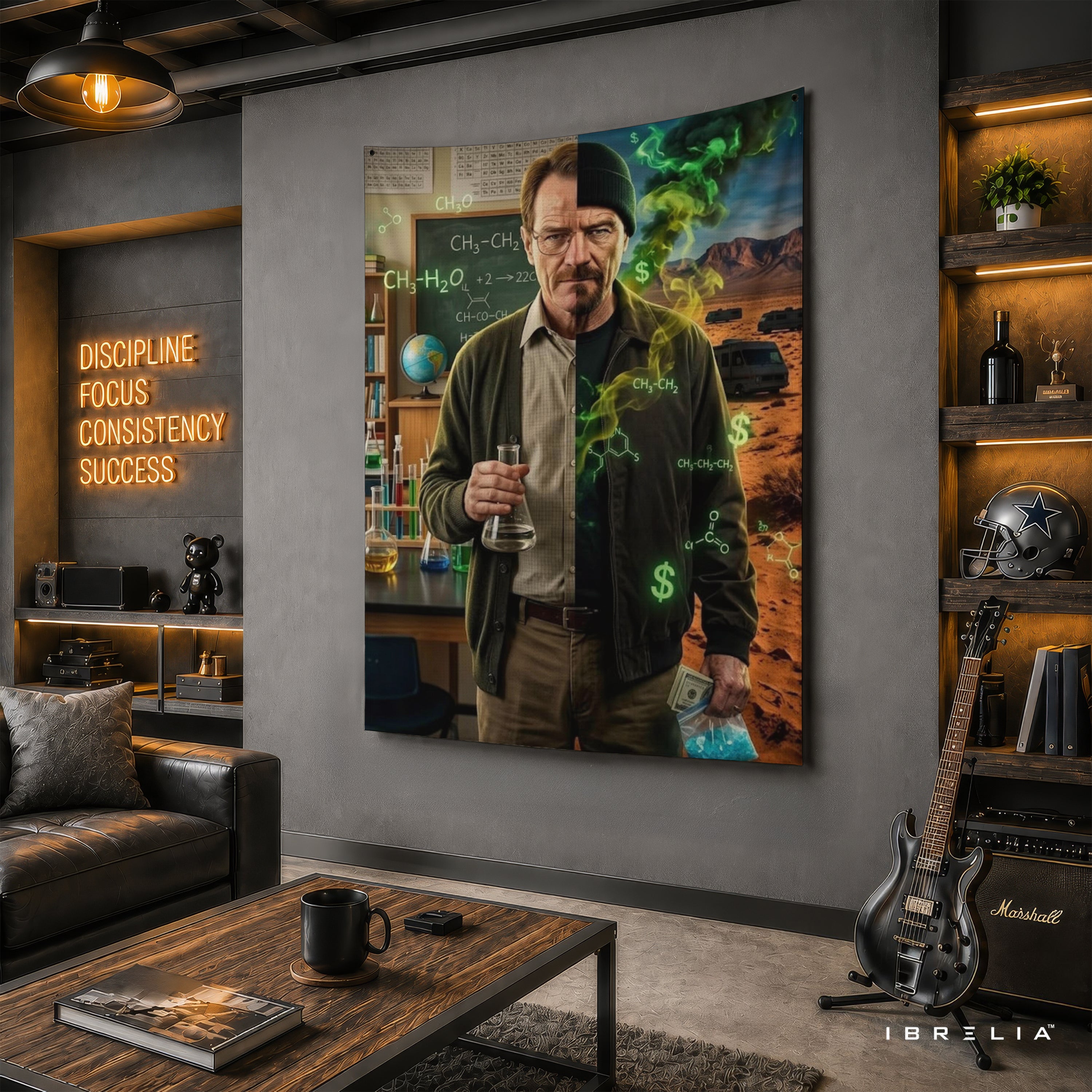 Breaking Bad Walter White Chemistry Wall Tapestry – Heisenberg Laboratory Artwork