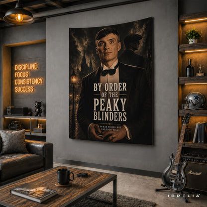 By Order of the Peaky Blinders Wall Tapestry | Premium Heavyweight Jute Fabric Wall Hanging