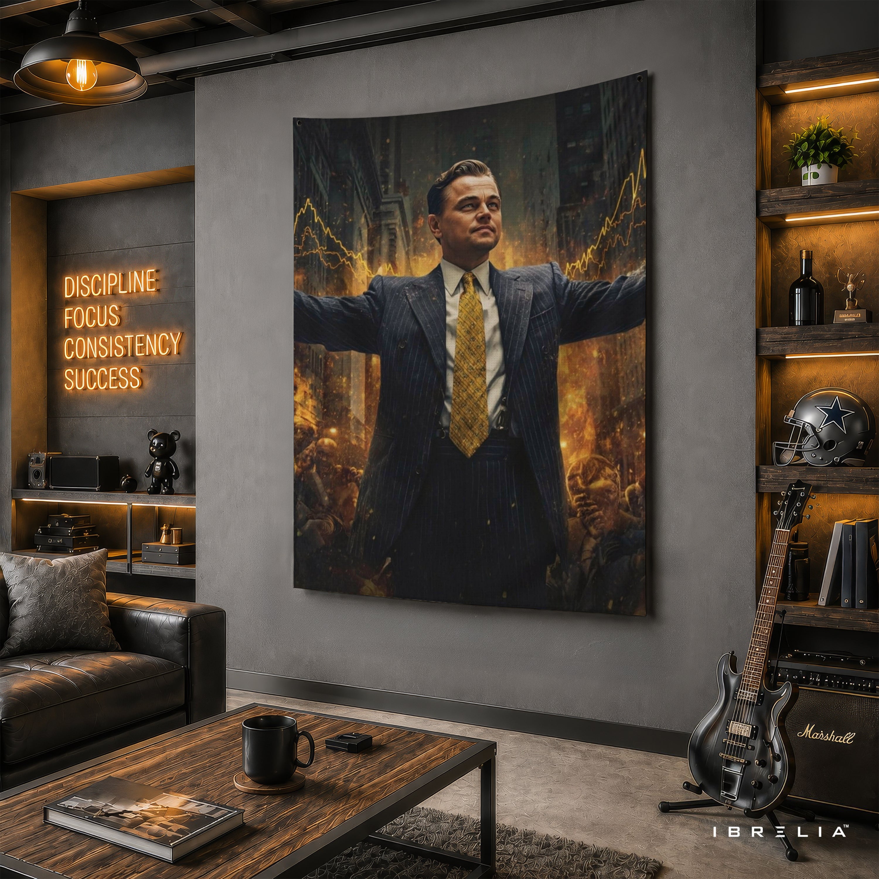 The Wolf of Wall Street Success Wall Tapestry – Premium Motivational Wall Hanging for Home, Office & Trading Room