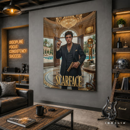 Scarface "The World Is Yours" Mansion Wall Tapestry | Luxury Tony Montana Movie Wall Hanging Pakistan