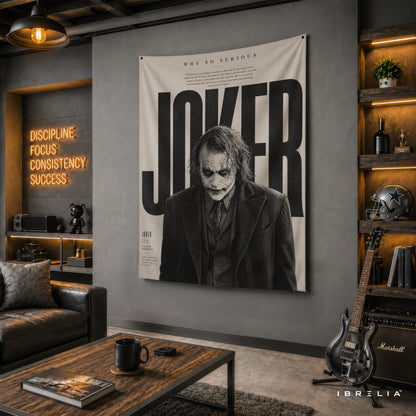 Joker Vintage Typography Wall Tapestry – Premium Supervillain Movie Wall Hanging & Home Decor in Pakistan
