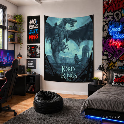 The Lord of the Rings Fell Beast & Nazgûl Wall Tapestry – The Two Towers Fantasy Wall Hanging