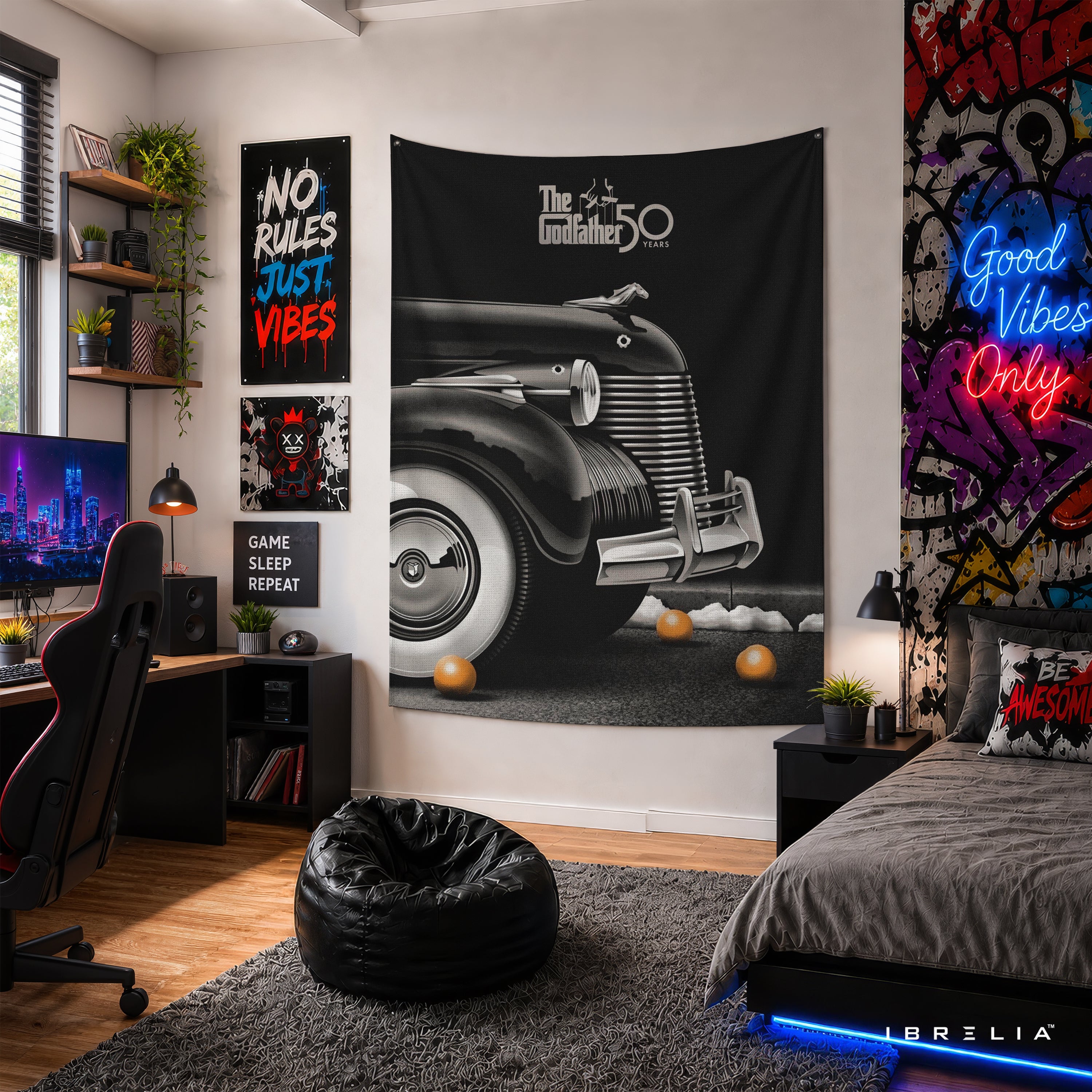 The Godfather 50th Anniversary Vintage Car Wall Tapestry – Premium Movie Wall Hanging & Home Decor in Pakistan