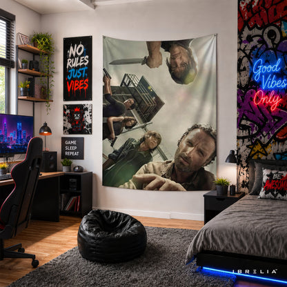 The Walking Dead Survivors Wall Tapestry | Premium Heavyweight Jute Fabric Wall Hanging