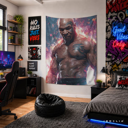 Mike Tyson Digital Art Wall Tapestry | Premium Heavyweight Jute Fabric Wall Hanging
