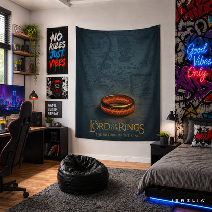 The Lord of the Rings Middle-earth Map Wall Tapestry – One Ring Fantasy Wall Hanging