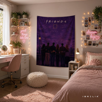 Friends TV Show Skyline Wall Tapestry – Purple Friends Forever Wall Hanging