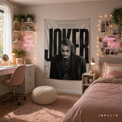 Joker Vintage Typography Wall Tapestry – Premium Supervillain Movie Wall Hanging & Home Decor in Pakistan