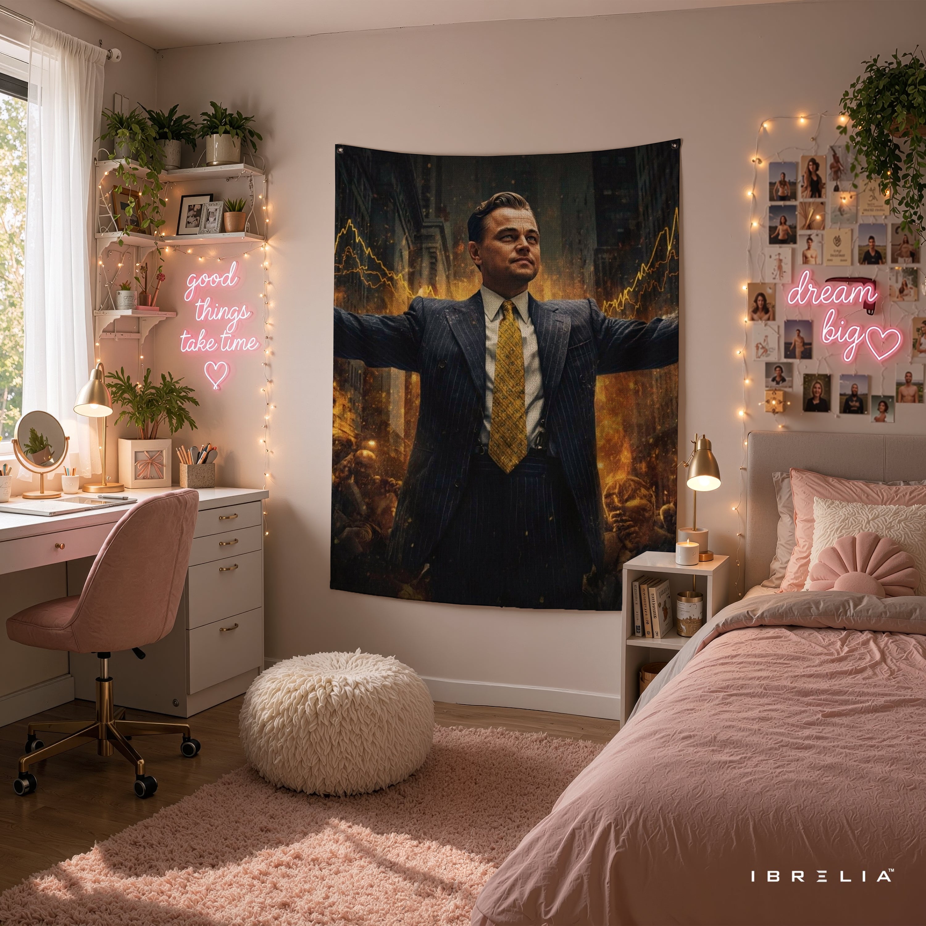 The Wolf of Wall Street Success Wall Tapestry – Premium Motivational Wall Hanging for Home, Office & Trading Room