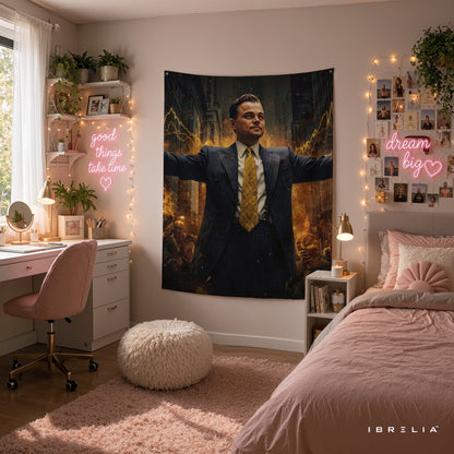 The Wolf of Wall Street Success Wall Tapestry – Premium Motivational Wall Hanging for Home, Office & Trading Room