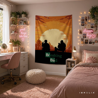 Breaking Bad Desert Sunset Wall Tapestry – Walter & Jesse Silhouette Decor