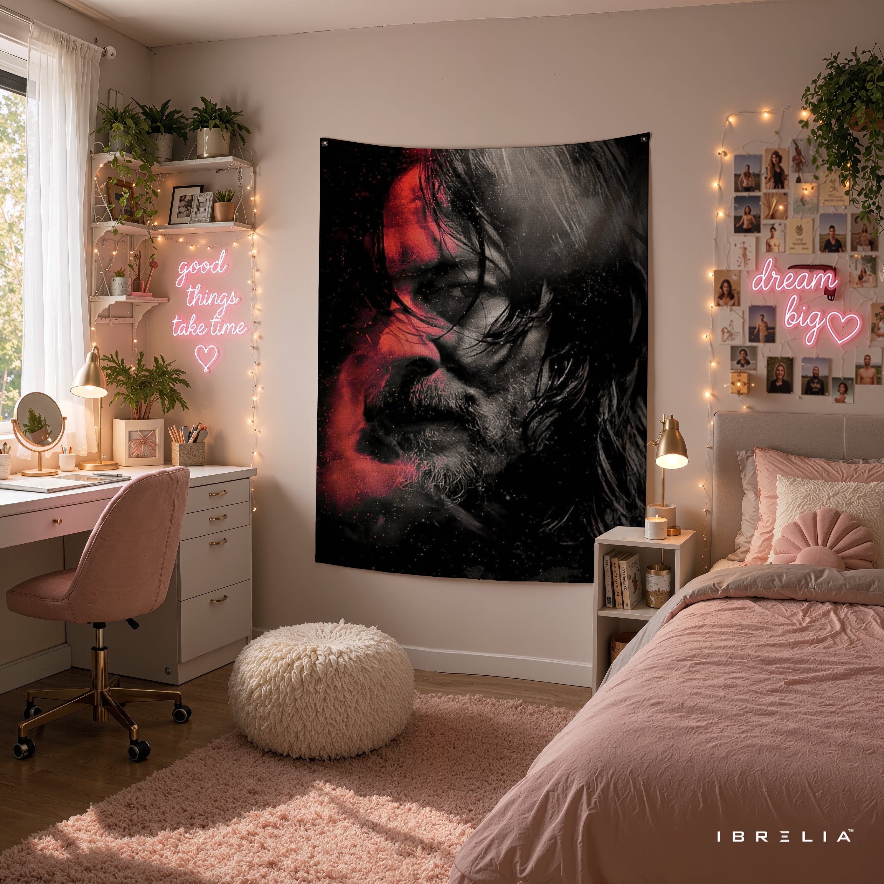 Daryl Dixon The Walking Dead Wall Tapestry | Premium Heavyweight Jute Fabric Wall Hanging