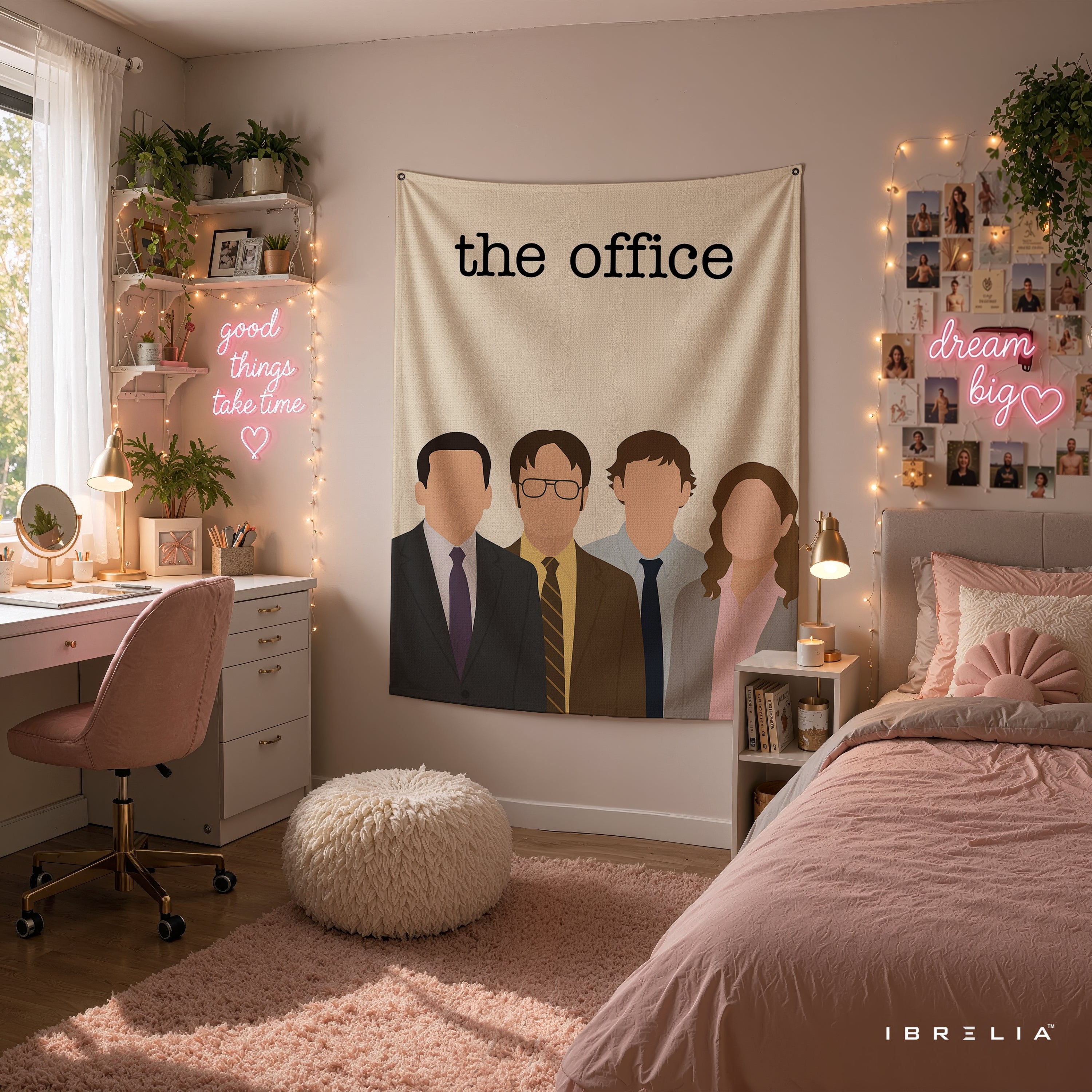 The Office Minimalist Character Wall Tapestry | Premium Heavyweight Jute Fabric Wall Hanging