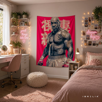 Mike Tyson Pop Art Wall Tapestry | Premium Heavyweight Jute Fabric Wall Hanging