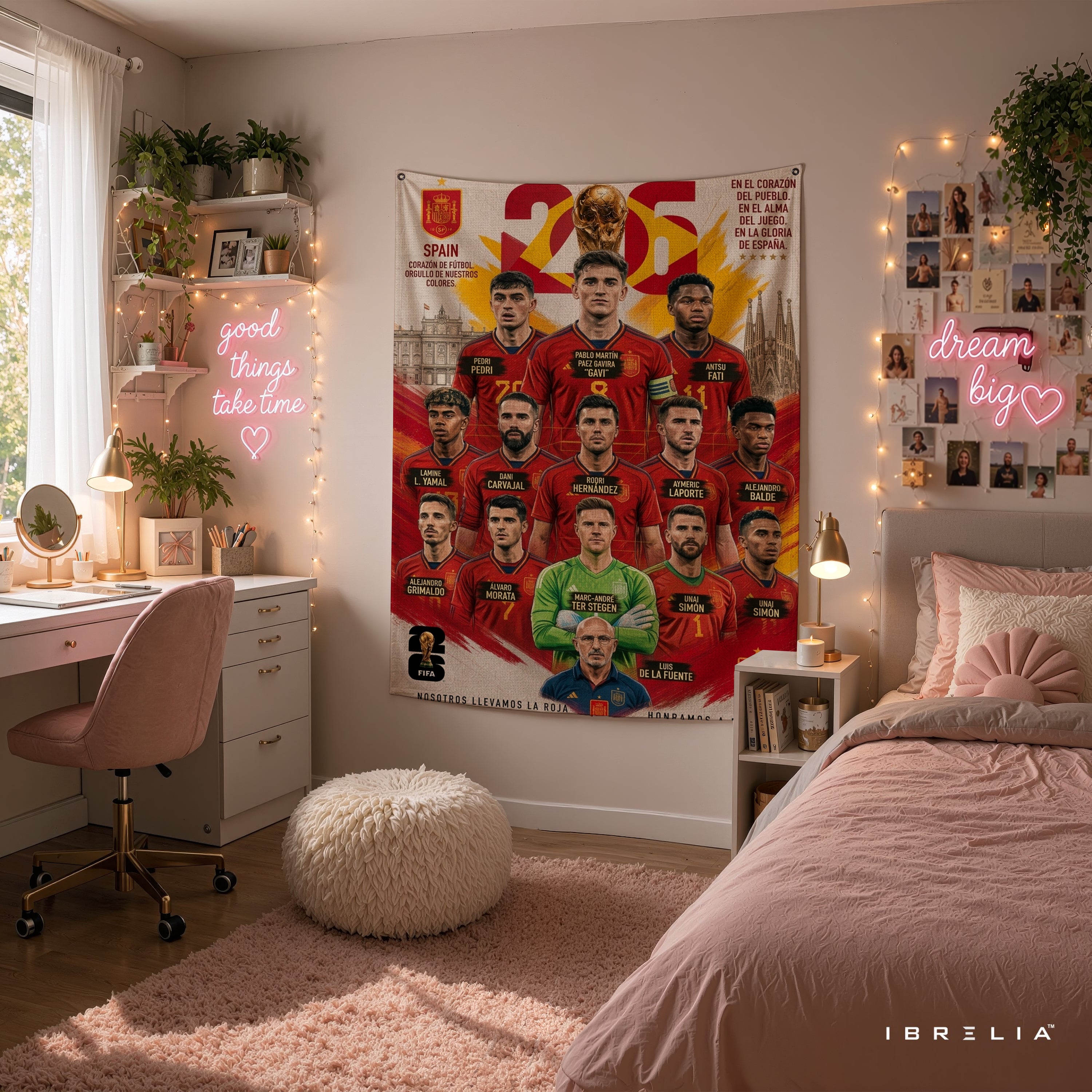 Spain National Football Team Champions Wall Tapestry | Premium Heavyweight Jute Fabric Wall Hanging