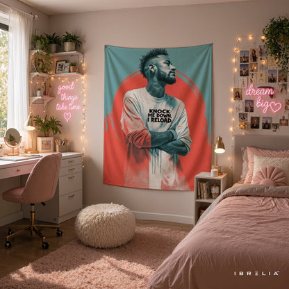 Neymar Knock Me Down Reload Wall Tapestry | Premium Heavyweight Jute Fabric Wall Hanging