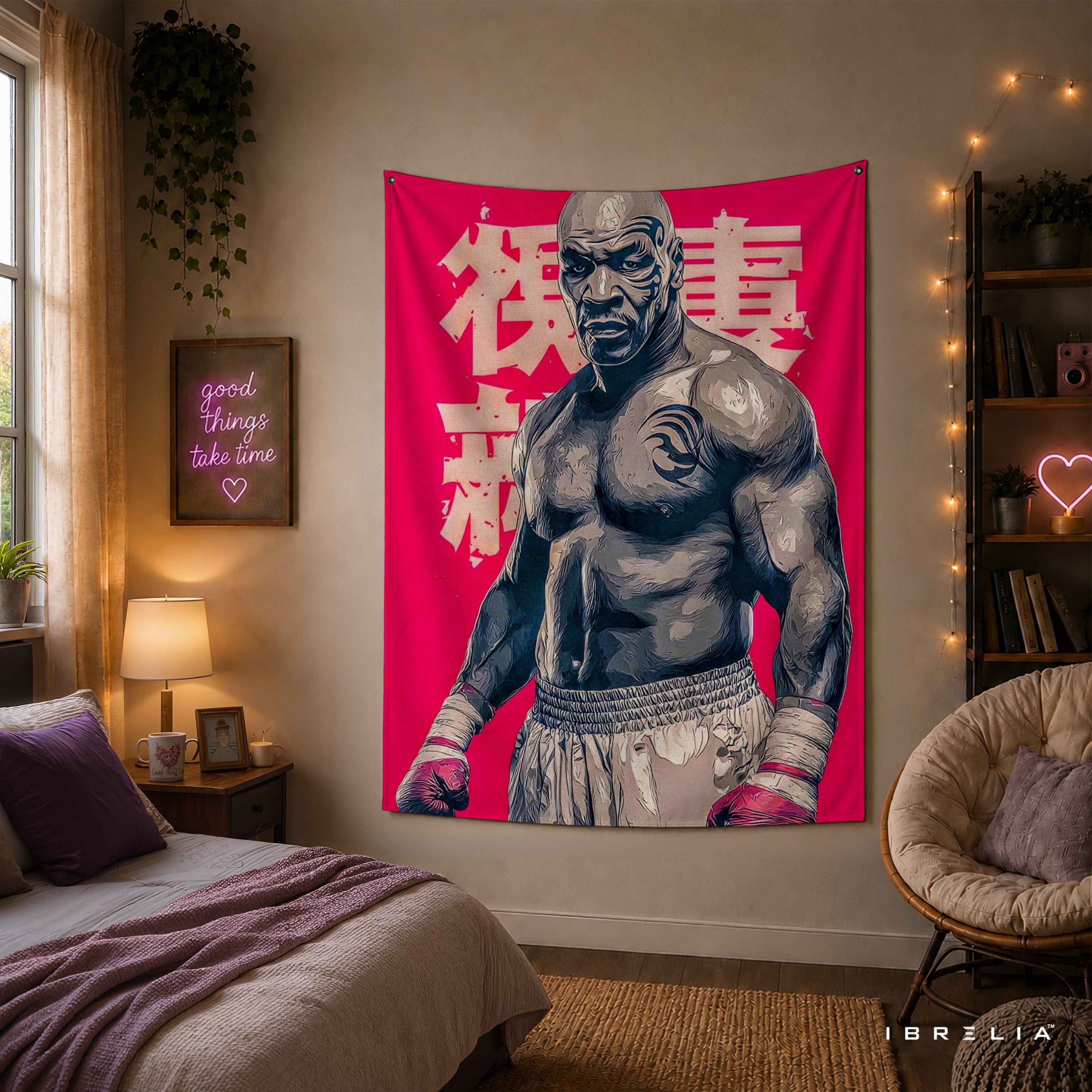 Mike Tyson Pop Art Wall Tapestry | Premium Heavyweight Jute Fabric Wall Hanging