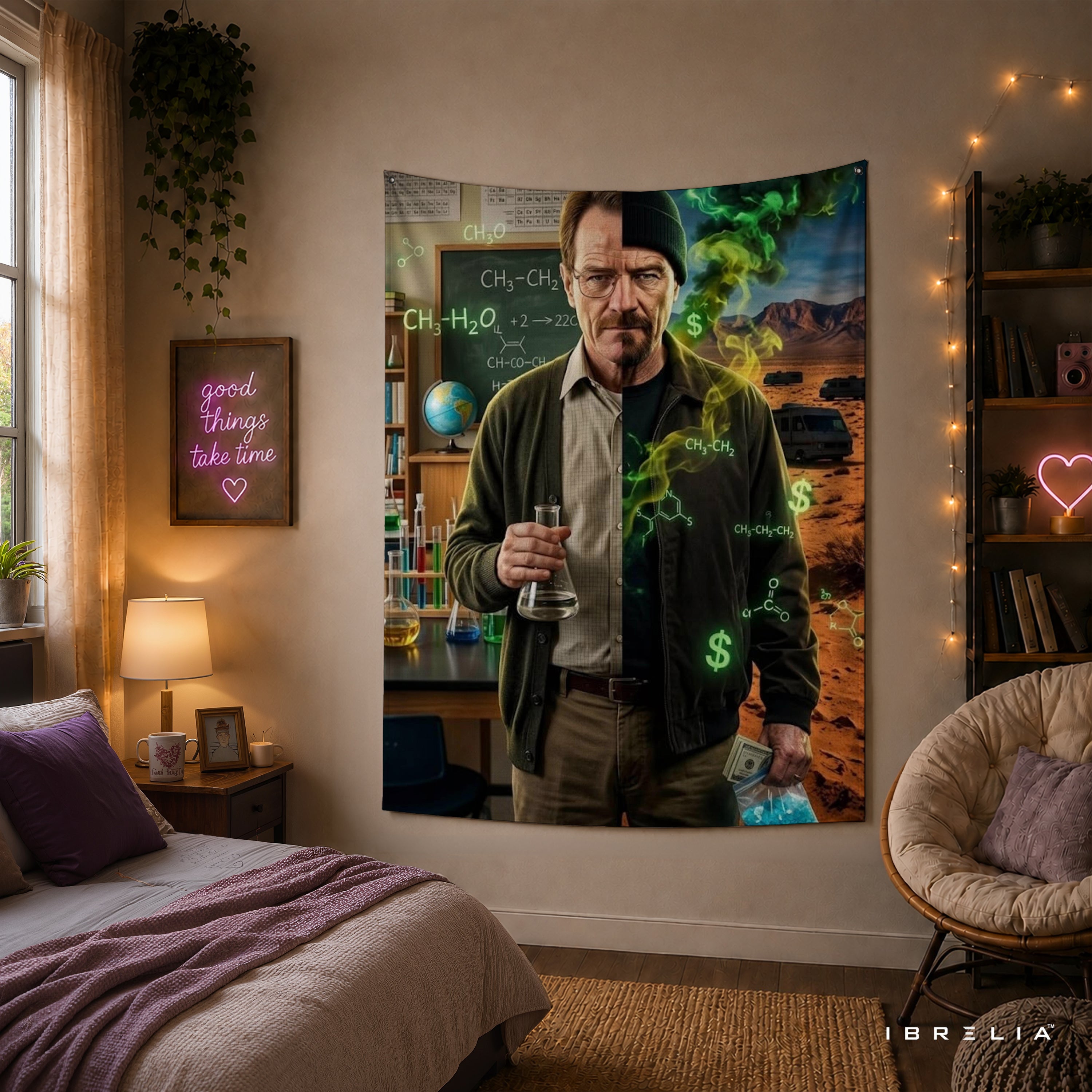 Breaking Bad Walter White Chemistry Wall Tapestry – Heisenberg Laboratory Artwork