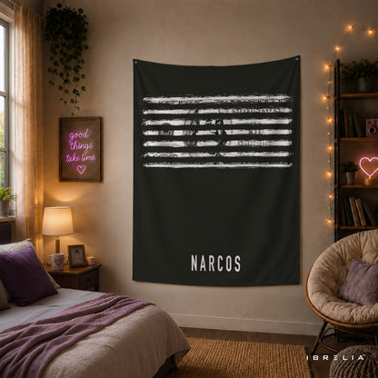Narcos Dollar Bill Minimalist Wall Tapestry | Premium Heavyweight Jute Fabric Wall Hanging