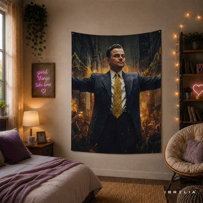 The Wolf of Wall Street Success Wall Tapestry – Premium Motivational Wall Hanging for Home, Office & Trading Room