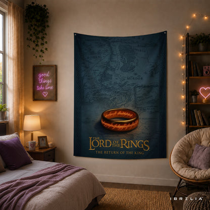 The Lord of the Rings Middle-earth Map Wall Tapestry – One Ring Fantasy Wall Hanging