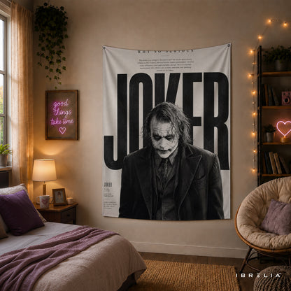 Joker Vintage Typography Wall Tapestry – Premium Supervillain Movie Wall Hanging & Home Decor in Pakistan
