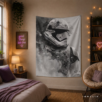 Stormtrooper Monochrome Wall Tapestry – Star Wars Sci-Fi Wall Hanging