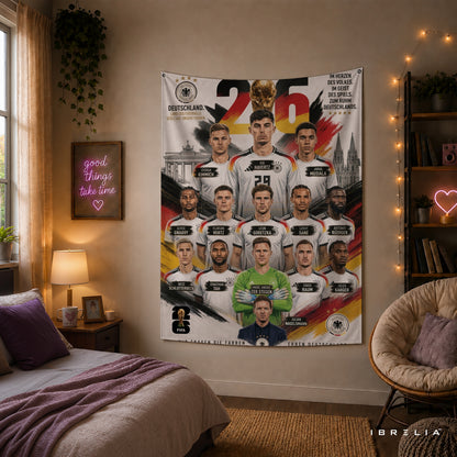 Germany National Football Team Champions Wall Tapestry | Premium Heavyweight Jute Fabric Wall Hanging