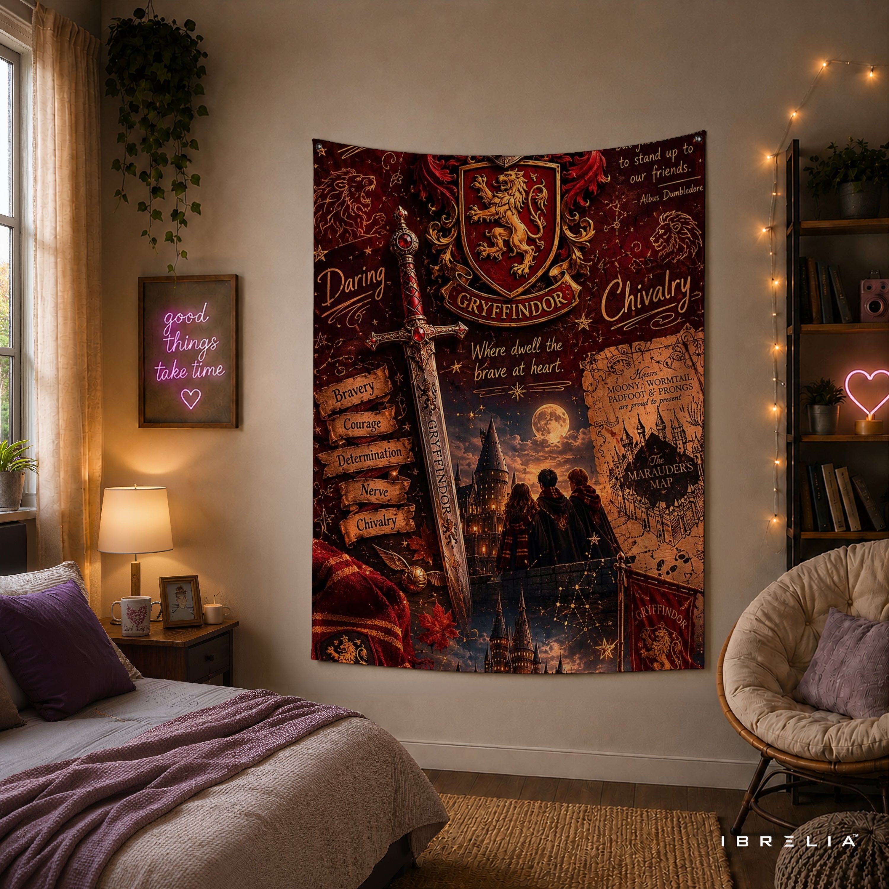Harry Potter Gryffindor House Wall Tapestry – Premium Fantasy Wall Hanging & Home Decor in Pakistan