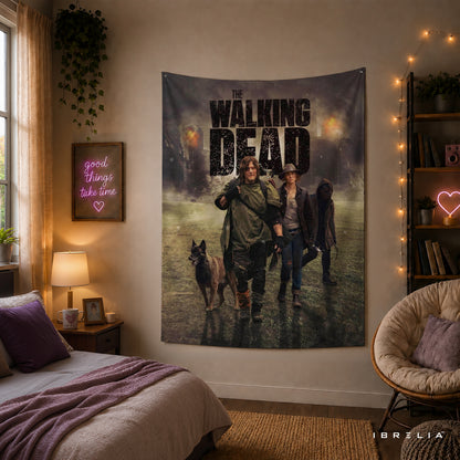 The Walking Dead Survivor Poster Wall Tapestry | Premium Heavyweight Jute Fabric Wall Hanging