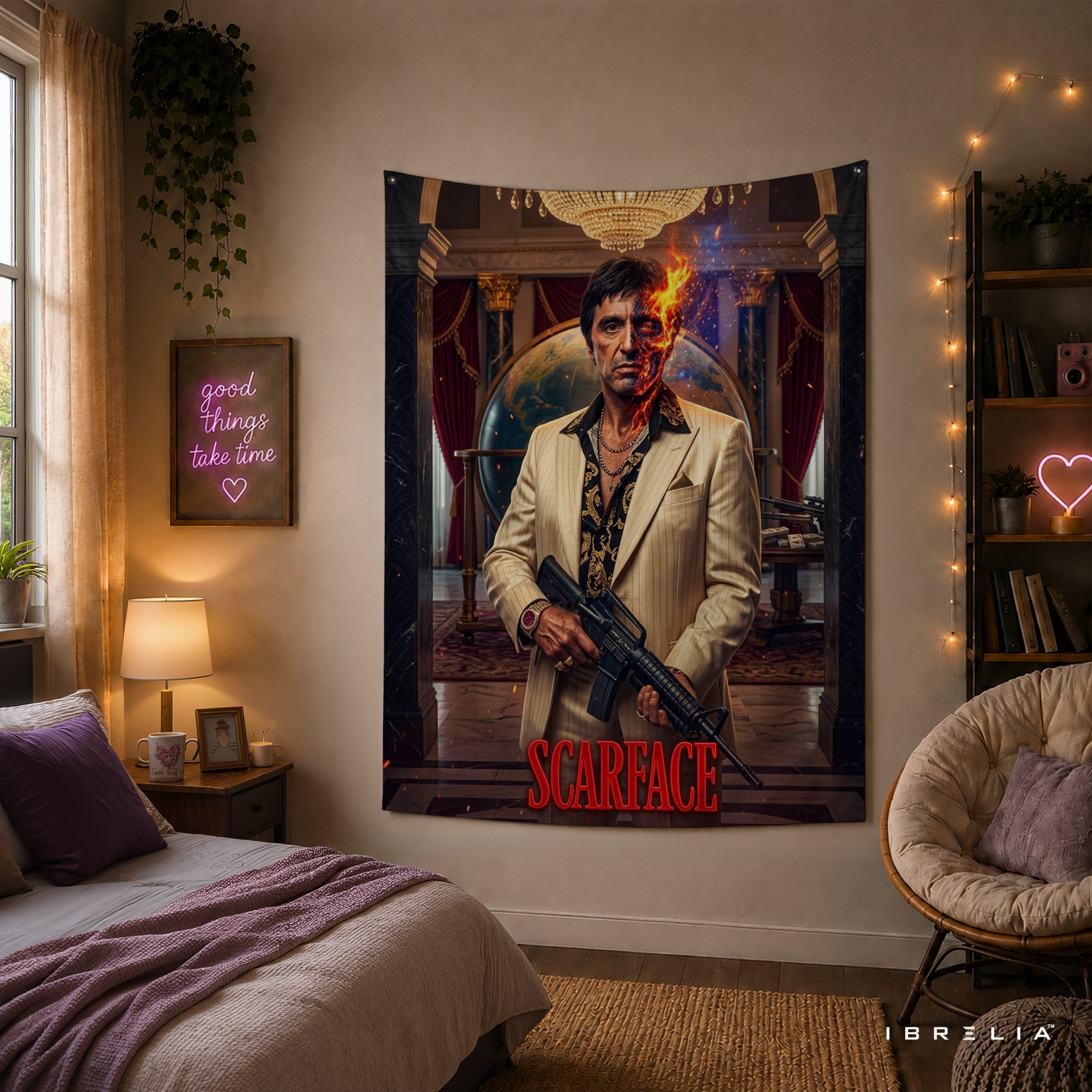 Scarface Tony Montana Premium Wall Tapestry – Cinematic Movie Wall Hanging & Home Decor in Pakistan
