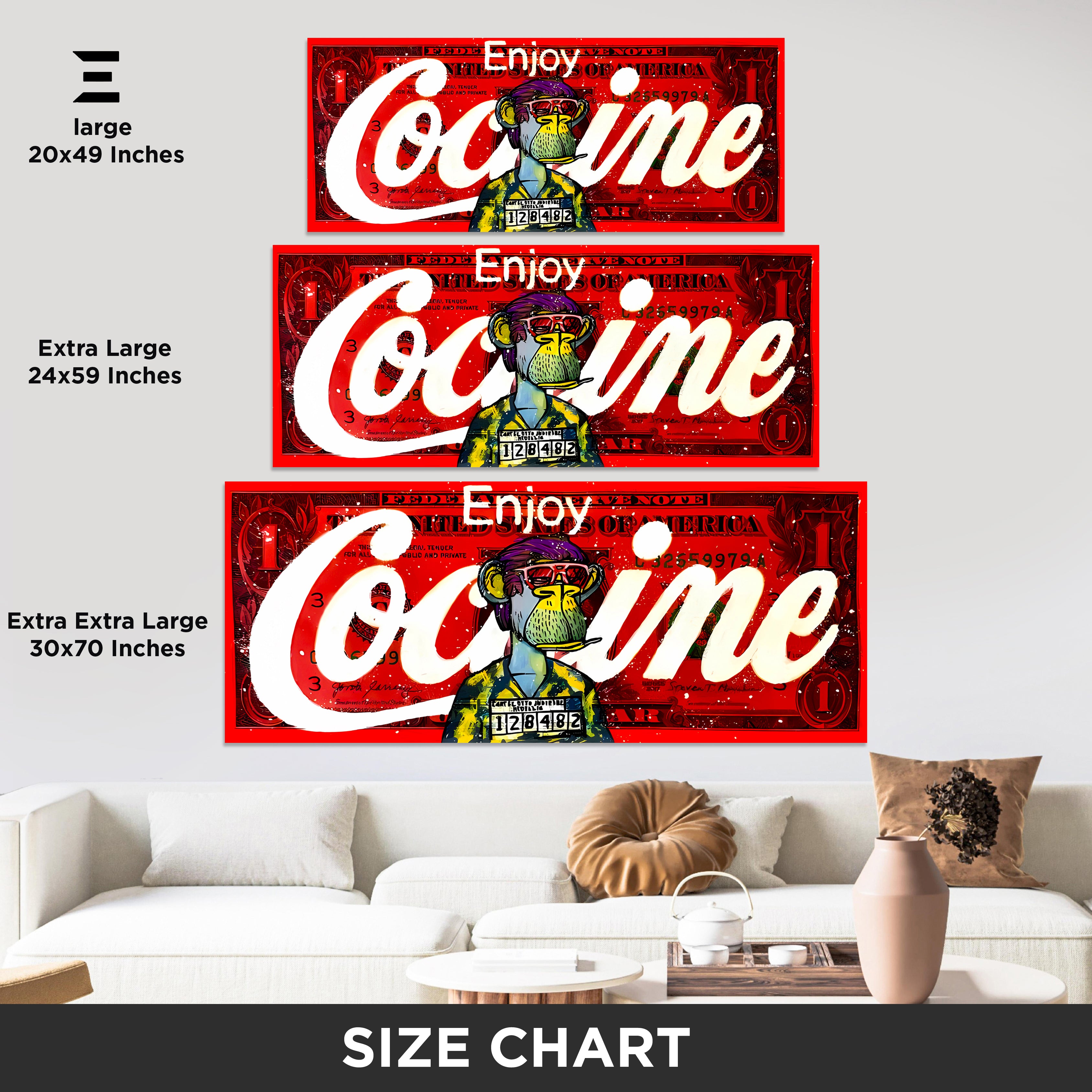 Ultra Wide Wall Art – Red Graffiti Money Ape Edition | IBRELIA™