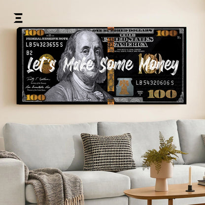 Ultra Wide Wall Art – “Let’s Make Some Money” Dollar Design | IBRELIA