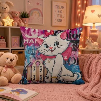 Marie Luxury Fashion Pop Art Cushion | Premium Velvet Suede | Double-Sided Print