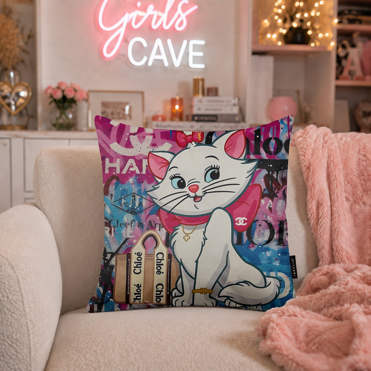 Marie Luxury Fashion Pop Art Cushion | Premium Velvet Suede | Double-Sided Print